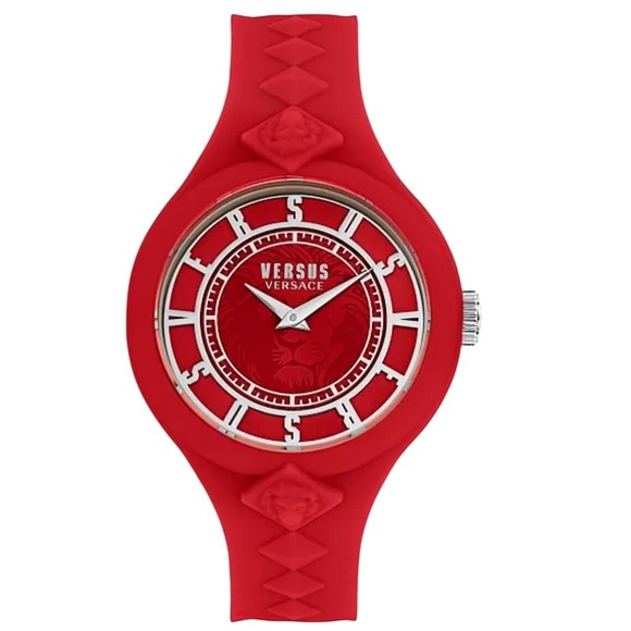 Versus Versace Fire Island Red Silicone Watch Womens VSP1R2821 39mm NEW
